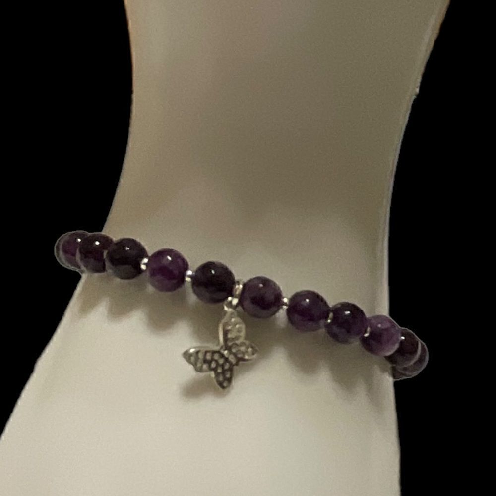 Real Amethyst Wrap Bracelet  